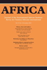 Africa journal of the International Institute of African Languages and Cultures.