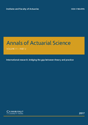 Annals of actuarial science.