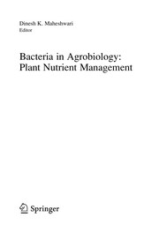 Bacteria in agrobiology plant nutrient management