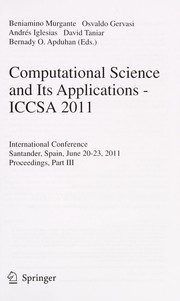 Computational science and its applications-ICCSA 2011 international conference, Santander, Spain, June 20-23, 2011. proceedings, part III