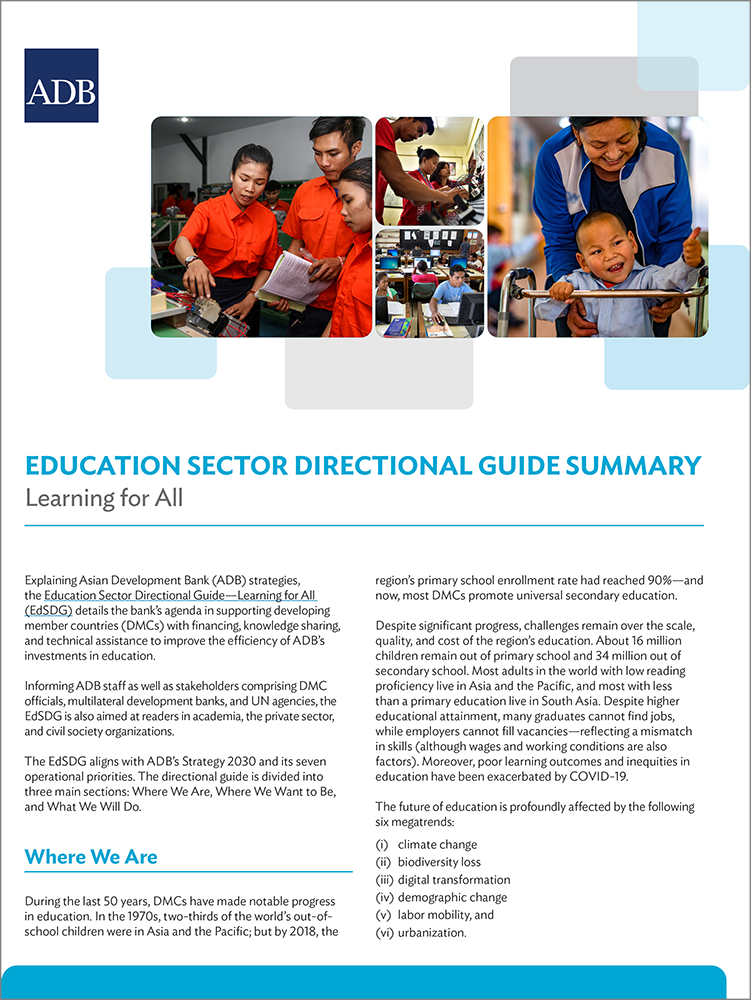 Strategy 2030 education sector directional guide summary learning for all.