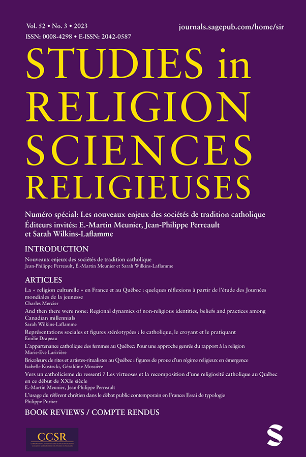 Studies in religion sciences religieuses.