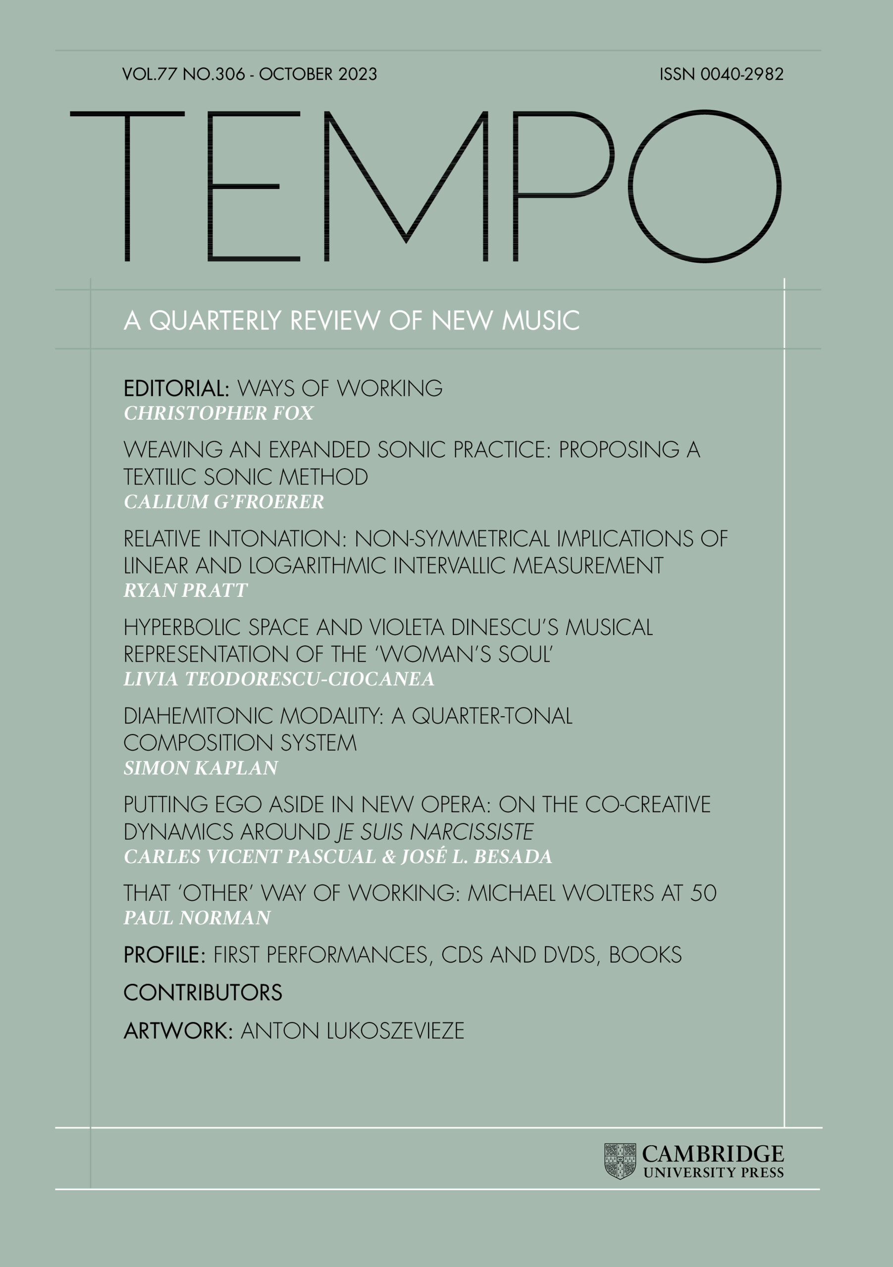 Tempo a quarterly review of new music.