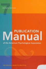 Publication manual of the American psychological association the official guide to APA style
