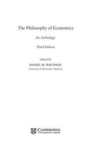 The Philosophy of economics an anthology