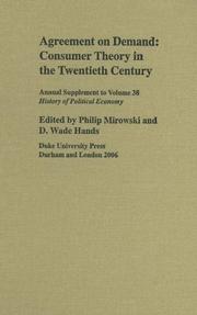 Agreement on demand consumer theory in the twentieth century