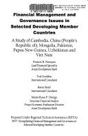 Financial management and governance issues in selected developing member countries a study of Cambodia, China (People's Republic of), Mongolia, Pakistan, Papua New Guinea, Uzbekistan and Viet Nam
