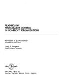 Readings in management control in nonprofit organizations