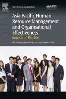 Asia pacific human resource management and organisational effectiveness impacts on practice