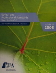 CFA program curriculum, Level 3, 2008.