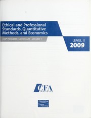 CFA program curriculum, Level 2, 2009.