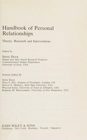 Handbook of personal relationships theory, research, and interventions