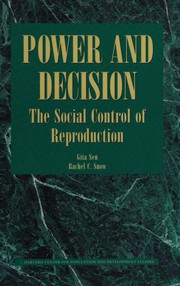Power and decision the social control of reproduction