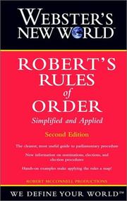 Webster's New World Robert's rules of order simplified and applied
