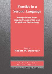 Practice in a second language perspectives from applied linguistics and cognitive psychology