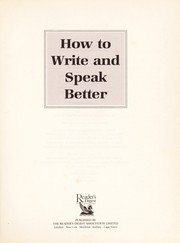 Reader's digest how to write and speak better