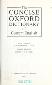 The Concise Oxford dictionary of current English.