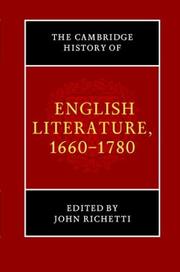 The Cambridge history of English literature, 1660-1780