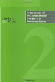 Proceedings of the International Congress of Mathematicians August 3-11, 1994, Zurich, Switzerland