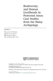Biodiversity and human livelihoods in protected areas case studies from the Malay Archipelago