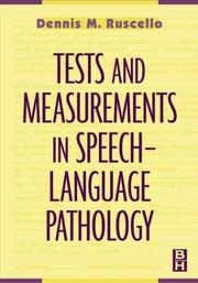 Tests and measurements in speech-language pathology