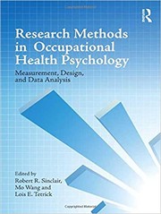 Research methods in occupational health psychology measurement, design, and data analysis