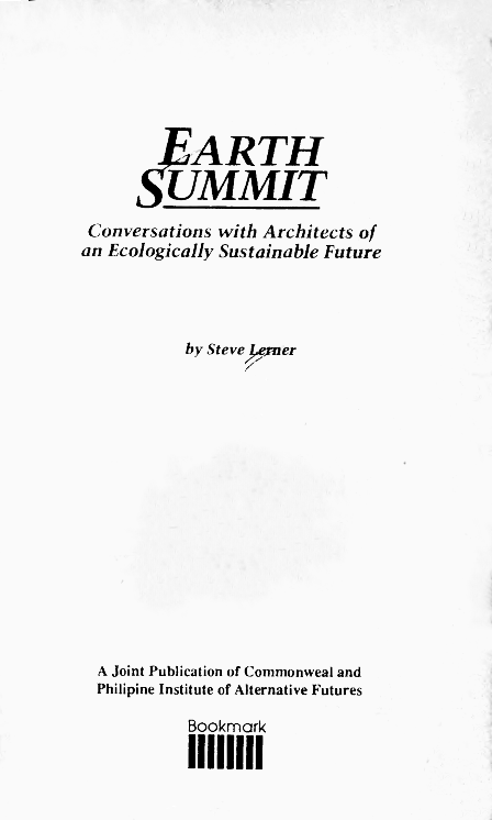 Earth summit conversations with architects of an ecologically sustainable future