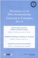 Proceedings of the 29th International Geological Congress Kyoto, Japan, 24 August-3 Septmeber 1992.