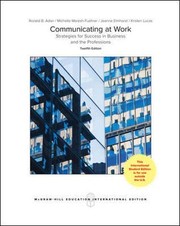 Communicating at work strategies for success in business and the professions