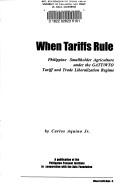 When tariffs rule Philippine smallholder agriculture under the GATT/WTO tariff and trade liberalization regime