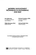 Modern management techniques in engineering and R & D