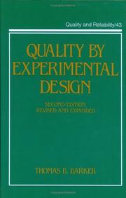 Quality by experimental design.