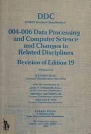 DDC, Dewey decimal classification 004-006 data processing and computer science and changes in related disciplines