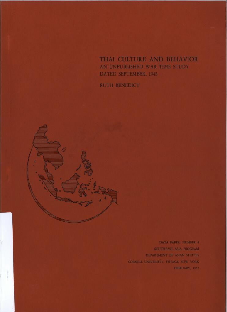 Thai culture and behavior an unpublished war-time study dated September, 1943