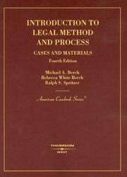 Introduction to legal method and process cases and materials