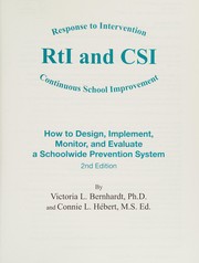 Response to intervention and continuous school improvement how to design, implement, monitor, and evaluate a schoolwide prevention system