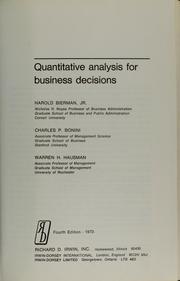Quantitative analysis for business decisions
