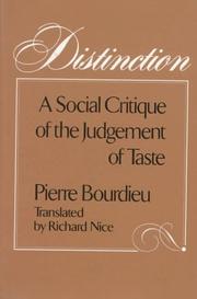 Distinction a social critique of the judgement of taste