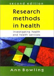 Research methods in health investigating health and health services