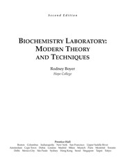 Biochemistry laboratory modern theory and techniques