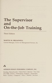 The supervisor and on-the-job training