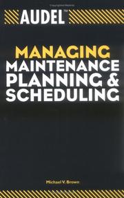 Audel managing maintenance planning and scheduling
