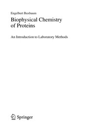 Biophysical chemistry of proteins an introduction to laboratory methods