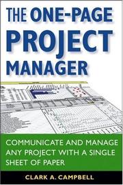 The one-page project manager communicate and manage any project with a single sheet of paper