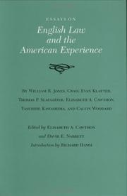 Essays on English law and the American experience