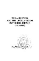 The audeincia and the legal system in the Philippines, 1583-1900
