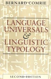 Language in universals and linguistic typology syntax and morphology