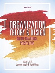 Organization theory & design an international perspective