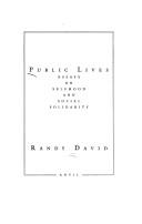 Public lives essays on selfhood and social solidarity