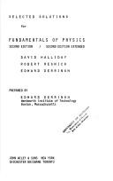 Selected solutions for fundamentals of physics